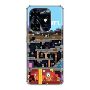 Чехол Майнкрафт на Tecno Spark Go 2024 (BG6) (AlphaPrint) Minecraft (фон Minecraft)