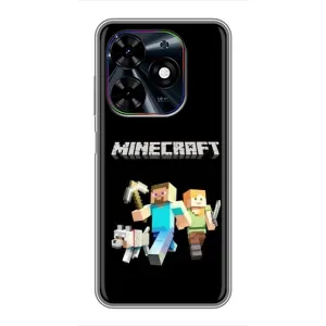 Чехол Майнкрафт на Tecno Spark Go 2024 (BG6) (AlphaPrint) Minecraft (герои Minecraft)