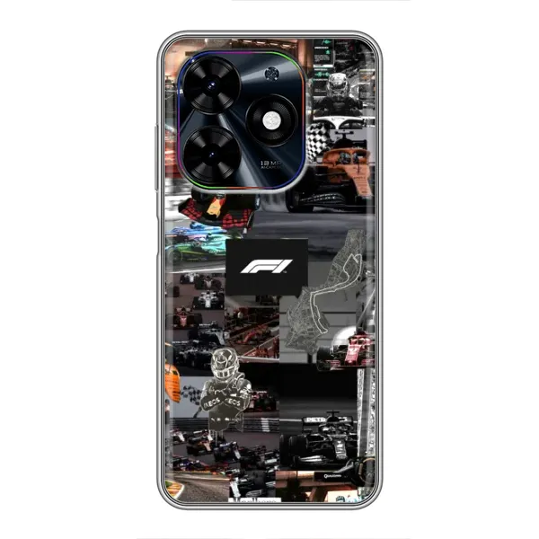 Чохол з принтом «Гоночний колаж Ф1» для TECNO Spark Go 2024 (BG6) Чохол з принтом «Гоночний колаж Ф1» для TECNO Spark Go 2024 (BG6)