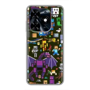 Чехол Майнкрафт на Tecno Spark Go 2024 (BG6) (AlphaPrint) Minecraft (Коллаж Майнкрафт)