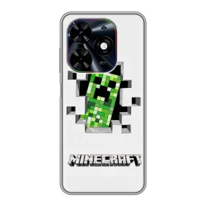 Чехол Майнкрафт на Tecno Spark Go 2024 (BG6) (AlphaPrint) Minecraft (крипер Майнкрафт)