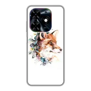 Чехлы с картинкой Лисички для Tecno Spark Go 2024 (BG6) (VPrint) (Лисичка в цветочках)