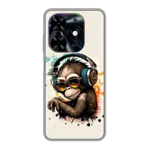 Чохол з Мавпами Tecno Spark Go 2024 (BG6) - (AlphaPrint) (Макака в навушниках)