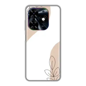 Силиконовый чехол с принтом в цветах на Tecno Spark Go 2024 (BG6) (Нюдовая веточка абстракция)