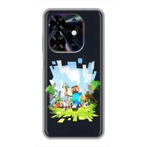 Чехол Майнкрафт на Tecno Spark Go 2024 (BG6) (AlphaPrint) Minecraft (персонажи Minecraft)