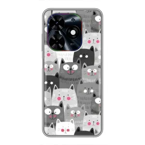 Чехлы с Котиками для Tecno Spark Go 2024 (BG6) (VPrint) (Рисованные котики)