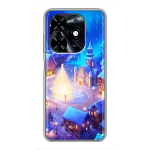 Рождественские Чехлы для Tecno Spark Go 2024 (BG6) (VPrint) (Рождественский город)