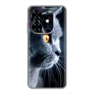 Чехлы с Котиками для Tecno Spark Go 2024 (BG6) (VPrint) (Серый Кот)