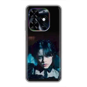 Чехлы Венсдей на Tecno Spark Go 2024 (BG6) Уэнсдей (AlphaPrint) (взгляд Уэнздей)