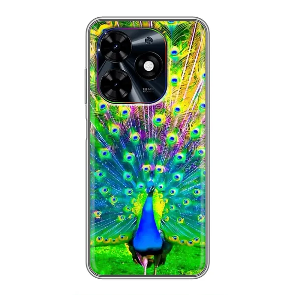 Чехол с принтом «Яркий Павлин» для TECNO Spark Go 2024 (BG6)