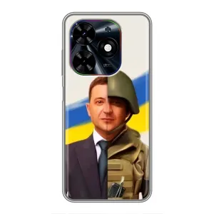 Чохол для Tecno Spark Go 2024 (BG6) (AlphaPrint - с принтом Зеленського) (Зеленский солдат)