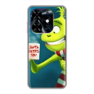 Рождественские Чехлы для Tecno Spark Go 2024 (BG6) (VPrint) (Зеленый Гринч)