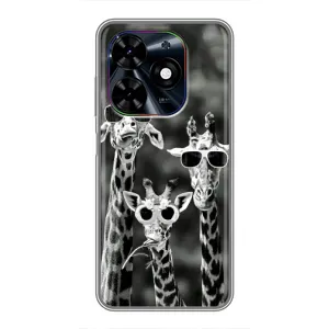 Силіконовий чохол з КАРТИНКАМИ літо для Tecno Spark Go 2024 (BG6) (AlphaPrint) (Жирафи в окулярах)
