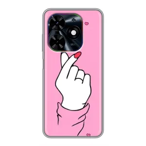 Чехол с принтом для Tecno Spark Go 2024 (BG6) (AlphaPrint - Знак сердечка)