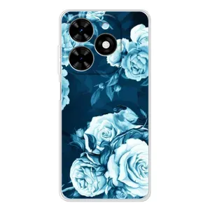 Чехлы (ART) Цветы на Tecno Spark Go 2025 (VPrint) (Голубые Бутоны)