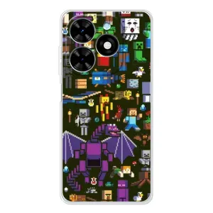 Чохол Майнкрафт на Tecno Spark Go 2025 (AlphaPrint) Minecraft (Колаж Майнкрафт)