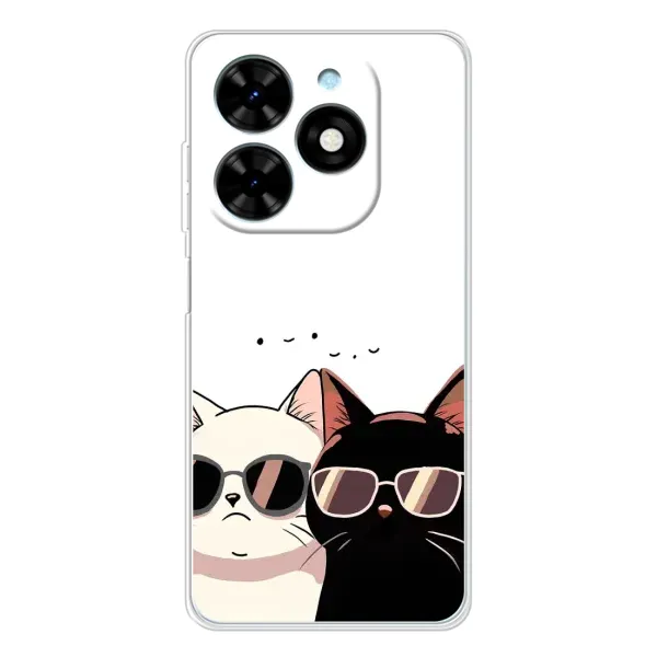 Чохол з принтом «Коти в окулярах» для TECNO Spark Go 2025