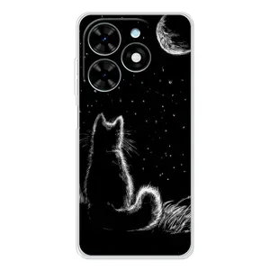 Чехол с принтом для Tecno Spark Go 2025 (AlphaPrint) Модные коты