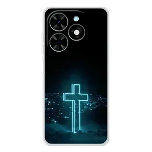 Християнські Чохли для Tecno Spark Go 2025 (AlphaPrint) (Хрест і місто)
