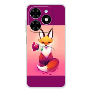 Чохли з картинкою Лисичка для Tecno Spark Go 2025 (VPrint) (Лиса з трояндою)