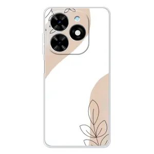 Силиконовый чехол с принтом в цветах на Tecno Spark Go 2025 (Нюдовая веточка абстракция)