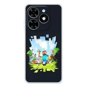 Чохол Майнкрафт на Tecno Spark Go 2025 (AlphaPrint) Minecraft (персонажі Minecraft)