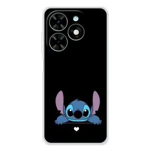 Чохол з принтом Стіч на TECNO Spark Go 2025 (Стіч на чорному)