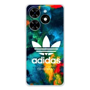Чехлы Адидас для Tecno Spark Go 2025 (AlphaPrint) (Яркий Адидас)