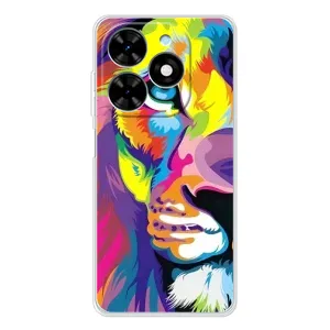 Чохол з картинкою ЛЕВ для Tecno Spark Go 2025 (VPrint) (Яскравий Лев)