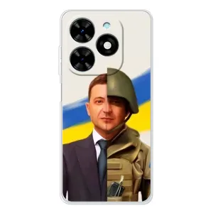 Чохол для Tecno Spark Go 2025 (AlphaPrint - с принтом Зеленського) (Зеленский солдат)