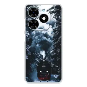 Новорічні, Святкові Чохли для Tecno Spark Go 2025 - 2024 год (Зимовий потяг)