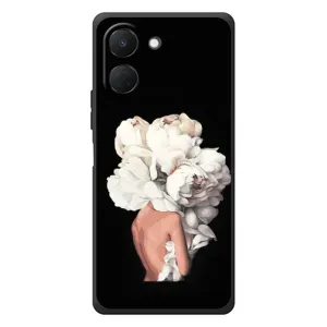 Чехлы (ART) Цветы на TECNO Spark Go 3 (VPrint) (Белые цветы)