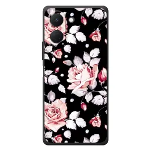 Чехлы с Цветами для TECNO Spark Go 3 (VPrint) (Цветочки на черном)