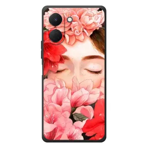 Чехлы (ART) Цветы на TECNO Spark Go 3 (VPrint) (Глаза в цветах)