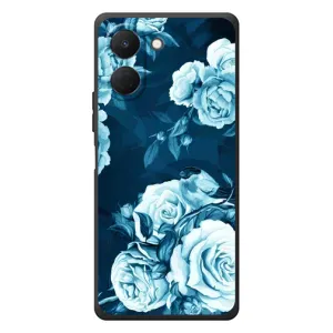 Чехлы (ART) Цветы на TECNO Spark Go 3 (VPrint) (Голубые Бутоны)