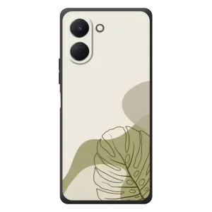 Силиконовый чехол с принтом в цветах на TECNO Spark Go 3 (Зеленая монстера дизайн)