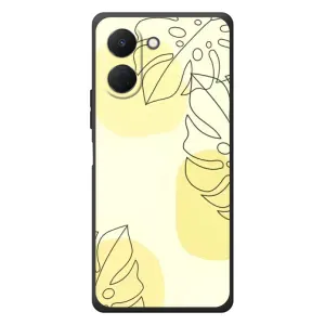 Силиконовый чехол с принтом в цветах на TECNO Spark Go 3 (Желтая монстера арт)