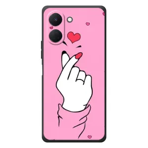 Чехол с принтом для TECNO Spark Go 3 (AlphaPrint - Знак сердечка)