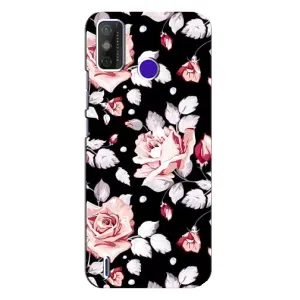 Чехлы с Цветами для TECNO Spark Power 2 (LC8) (VPrint) (Цветочки на черном)