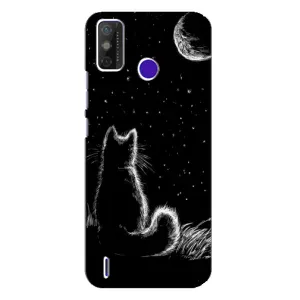 Чохол з принтом для TECNO Spark Power 2 (LC8) (AlphaPrint) Модні коти (Котик і місяць)