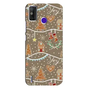 Новорічні, Святкові Чохли для TECNO Spark Power 2 (LC8) - 2024 год (Новорічні пряники)