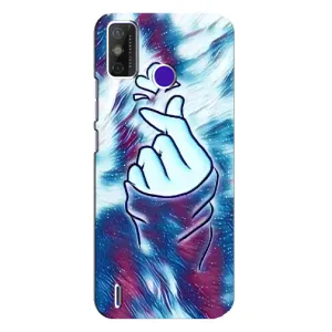 Чохол з принтом для TECNO Spark Power 2 (LC8) (AlphaPrint - Знак сердечка) (Радужне серце)