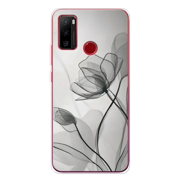 Чехол с принтом «Черные цветы» для Ulefone Note 10