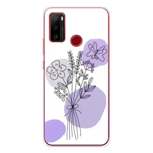 Силиконовый чехол с принтом в цветах на Ulefone Note 10 (Букет фиолетовая абстракция)