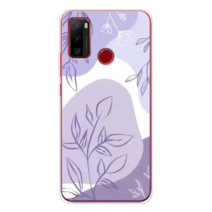 Силиконовый чехол с принтом в цветах на Ulefone Note 10 (Фиолетовые листья абстракция)