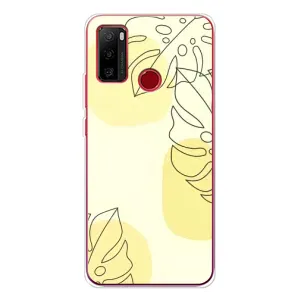 Силиконовый чехол с принтом в цветах на Ulefone Note 10 (Желтая монстера арт)