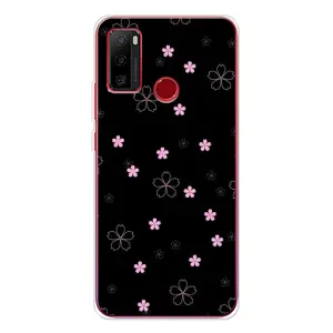 Чехол с принтом «Розовые цветы на черном» для Ulefone Note 10