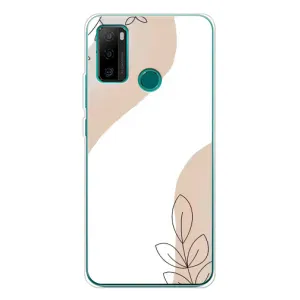 Силиконовый чехол с принтом в цветах на Ulefone Note 10P (Нюдовая веточка абстракция)