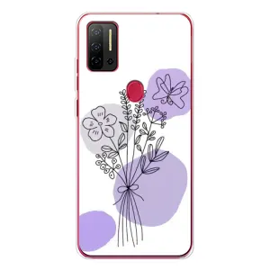 Силиконовый чехол с принтом в цветах на Ulefone Note 11P (Букет фиолетовая абстракция)