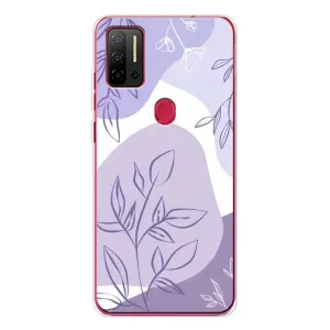 Силиконовый чехол с принтом в цветах на Ulefone Note 11P (Фиолетовые листья абстракция)